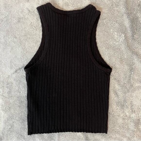 BDG Urban Outfitters Black Ribbed Casual Basic Emo Sleeveless TankTop Size Small - Picture 6 of 6